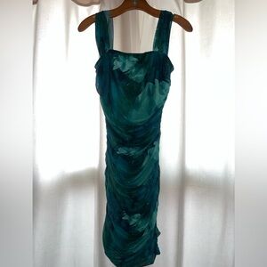 Elegant Teal Sleeveless Dress